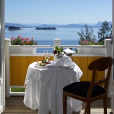 View from the balcony at Solstrand Hotel in Os outside Bergen. 